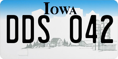 IA license plate DDS042