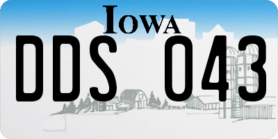 IA license plate DDS043