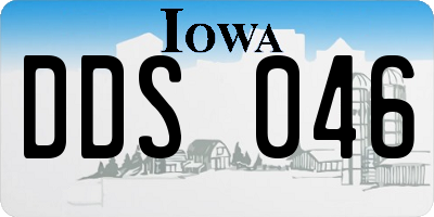 IA license plate DDS046