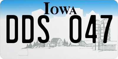 IA license plate DDS047