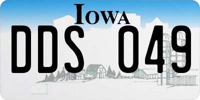 IA license plate DDS049