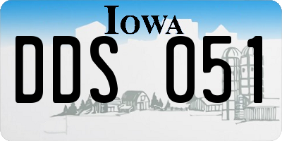 IA license plate DDS051