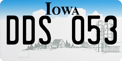 IA license plate DDS053