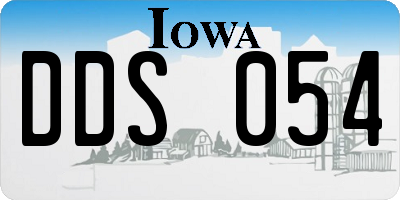 IA license plate DDS054