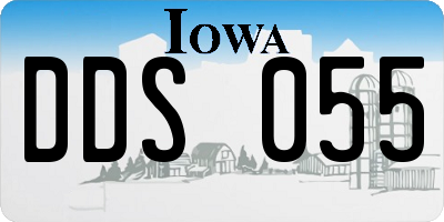 IA license plate DDS055