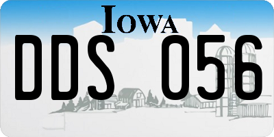 IA license plate DDS056