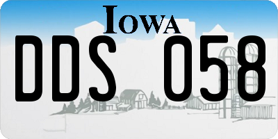 IA license plate DDS058
