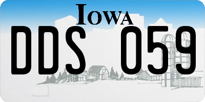 IA license plate DDS059