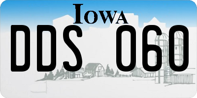 IA license plate DDS060