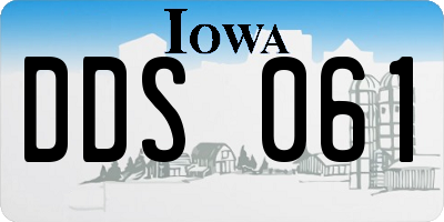 IA license plate DDS061