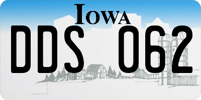 IA license plate DDS062