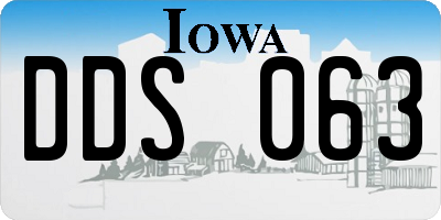 IA license plate DDS063