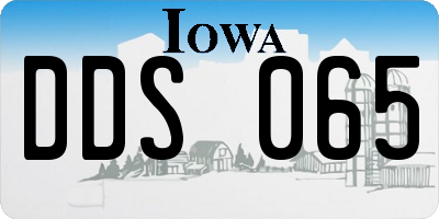 IA license plate DDS065
