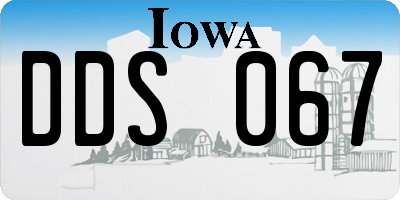 IA license plate DDS067