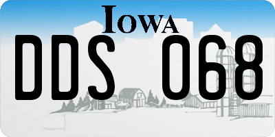 IA license plate DDS068