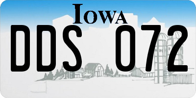 IA license plate DDS072