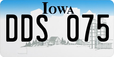 IA license plate DDS075