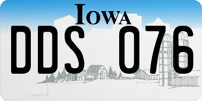 IA license plate DDS076