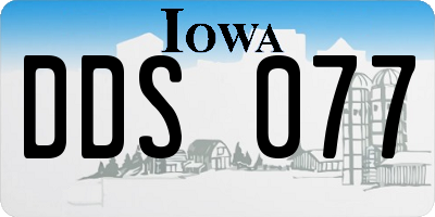 IA license plate DDS077