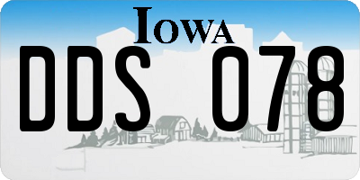 IA license plate DDS078