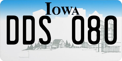 IA license plate DDS080