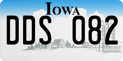 IA license plate DDS082