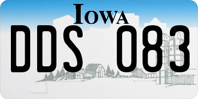 IA license plate DDS083