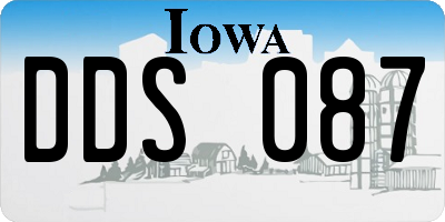 IA license plate DDS087