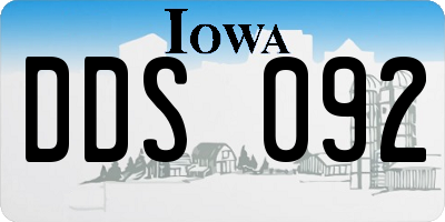 IA license plate DDS092