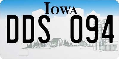 IA license plate DDS094
