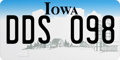 IA license plate DDS098