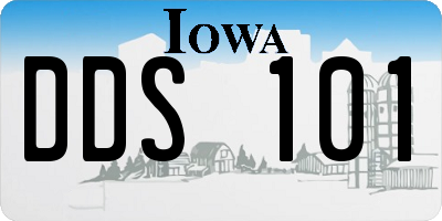 IA license plate DDS101