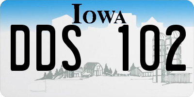 IA license plate DDS102