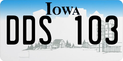IA license plate DDS103