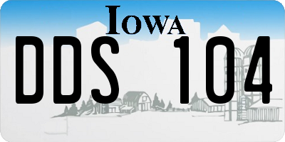 IA license plate DDS104