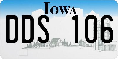 IA license plate DDS106
