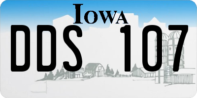 IA license plate DDS107
