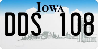 IA license plate DDS108