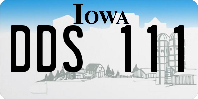 IA license plate DDS111