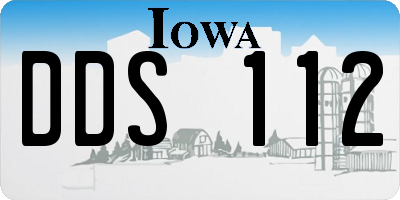 IA license plate DDS112
