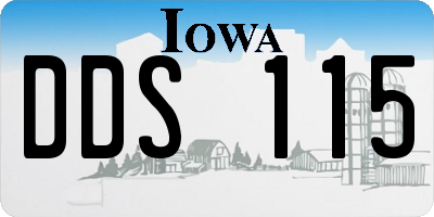 IA license plate DDS115