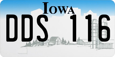 IA license plate DDS116