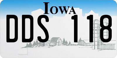IA license plate DDS118