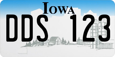 IA license plate DDS123
