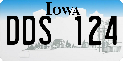 IA license plate DDS124