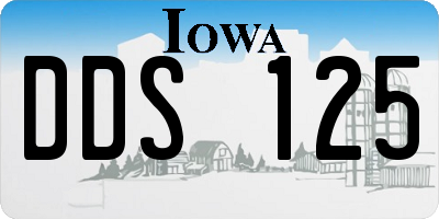 IA license plate DDS125