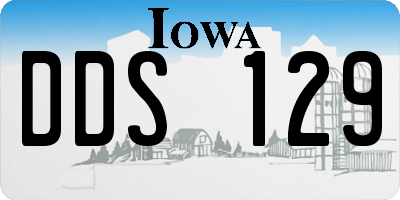 IA license plate DDS129