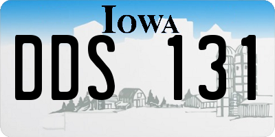 IA license plate DDS131