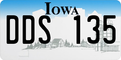 IA license plate DDS135