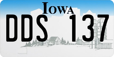 IA license plate DDS137